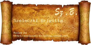 Szeleczki Brigitta névjegykártya